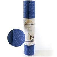 Pur Earth - Tapis de yoga 6mm, Bleu Marine-Tapis de yoga PurEarth 6 mm Technologie thermoplastique, élastomère et caoutchouc (TPE) (bleu marine)