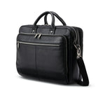 Samsonite Classic Leather Mallette Toploader 15.6", Noir-Noir, Cuir pleine fleur
