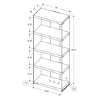 Monarch Specialties - 3289 60 po H Etagere - Blanc Lustre Avec Verre Trempe-Cette étagère est dotée des accents de chrome pour plus d'élégance dans votre salon, salle familiale, chambre ou bureau