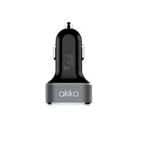 Akiko - Chargeur intelligent pour véhicule à 3 ports de 6,6 A/33 W, 3 x 2 po, gris et noir-3 ports USB : Chaque port USB a son propre microprocesseur qui détecte l’appareil branché par les signaux USB dans les broches, ce qui vous donne la sortie à pleine puissance et pleine vitesse de chargement (total de 6,6 A en sortie). Utilisez votre câble de chargement USB pour recharger la plupart des appareils alimentés par USB; Le voyant DEL facile à voir confirme que le chargeur USB est correctement connecté