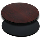 Flash Furniture – Dessus de table stratifié XURD42MBT, 42 po2, noir/acajou-Ensemble de 2 dessus de table de restaurant