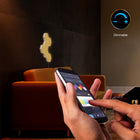 Tzumi - Six lumieres DEL RVB hexagonales AuraLED HexGlow avec contrôle au toucher et Wi-Fi.-Les lumieres sont munies de supports adhesifs puissants pour une installation peler/coller facile.