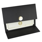 St. James - Porte-certificats/porte-documents - Sceau d'or avec un ruban noir - noir - paquet de 5-Insertion facile de documents de format lettre (8-1/2 x 11 po) dans les fentes d'angle découpées à la forme