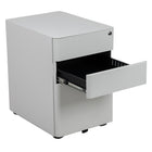 Flash Furniture Classeur à verrouillage Mobile à 3 tiroirs avec tiroir suspendu-blanc (HZCHPL01W)-Tiroir-classeur avec barre de conversion de classement - format lettre, légal, A4, F4
