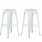 Plata Decor - Tolix 30"H Tabouret - Blanc - paquet de 2-Tabouret de comptoir