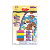 Crayola - Colorie et efface tablette d'activités avec autocollants - Pat'Patrouille-BLOC DE PAGES D'ACTIVITÉS LA PAT'PATROUILLE DE CRAYOLA : Comprend 12 pages à colorier de 15 x 20 cm recto-verso réutilisables, 4 marqueurs lavables Colour & Erase et 6 feuilles d'autocollants avec 100 autocollants réutilisables
