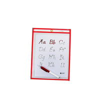 C-Line – Pochette réutilisable effaçable à sec, rouge néon, 9 x 12 po, paq./10 (CLI40814) -Aide l'environnement en économisant du papier