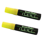 JAM Paper Marqueurs de craie effaçables à pointe géant, Jaune fluo, 2/paquet (526481NYa)-Couleur :  Jaune fluo