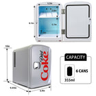 Coca-Cola - Diet Coke Portable 6 Canettes Thermoélectrique Mini Réfrigérateur/Réchaud - 4 L / 4,2 qt-Maintient les articles au frais à 32 degreeF (18 degreeC) en dessous de la température ambiante