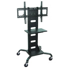 Luxor – Support mobile pour téléviseur à écran plat, noir (WPSMS51)-Cette plateforme mobile est robuste avec tous ses composants en acier. Elle glisse facilement sur ses 4 roulettes à roulement à billes (toutes verrouillables). La conception attrayante de ce meuble pour téléviseur comprend des pieds incurvés en métal et un élégant fini noir pulvérisé.