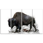 Designart – Imprimé sur toile, bison qui migre, 5 panneaux (PT2333-271)-Impression