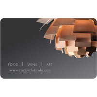 Cactus Club â€“ Carte-cadeau de 25 $-La carte-cadeau n'a aucune valeur jusqu'à son activation. Le solde peut être échangé pour de la nourriture, des boissons et des pourboires à tout restaurant Cactus Club Cafe. La valeur monétaire indiqué sur la carte sera appliqué au montant de l'achat du détenteur de la carte. Protégez cette carte comme de l'argent comptant. Cactus Club Cafe n'est pas responsable des cartes perdus, volées ou utilisées sans autorisation. Les cartes ne sont pas remboursables ni échangeable