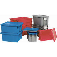 Quantum Storage Systems - Contenants Stack & Nest, 8po x 19,5po x 13,5po, Rouge, paquet de 3-Couleur Rouge