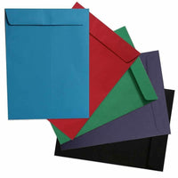 JAM Paper Catalogue papier Enveloppe, 9 x 12, mul-Assortiment d'enveloppes en papier à fermeture à fermoir : rouge, bleu, vert, violet et noir