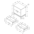 Monarch Specialties - 3490 Table D'Appoint - 24 po H Blanc Lustre/Metal Chrome-Table d'appoint polyvalent peut-être utiliser comme table d'appoint ou table de chevet