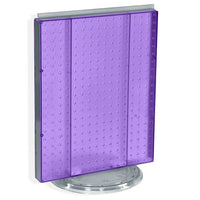 Azar Displays – Présentoir de comptoir à panneaux perforés, 20 x 16 po, violet translucide (700500-PUR)-Le présentoir à deux côtés repose une base rotative en plastique transparent, qui offre un accès facilité aux clients