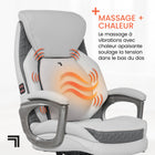 Sharper Image - Fauteuil de massage lombaire actif S-600 - 27 3/4 po l x 30 po P x 45 1/4 po à 48 1/4 po H - Blanc-Avec moteur de massage et chaleur