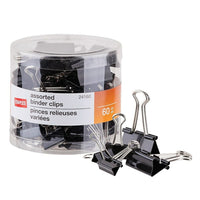Staples – Pinces relieuses, tailles variées, noir, Lot de 60-Des pinces en métal robustes pour bien retenir les papiers