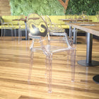 Flash Furniture – Chaise Ghost avec accoudoirs, fini cristal transparent -Structure moulée en polycarbonate