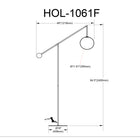 Dainolite - Lampe sur pied à incandescence transitionnelle Holly, 1 lumière, noir mat avec verre opale-Métal