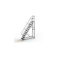 Tri-Arc Manufacturing – Escabeau roulant très robuste, hauteur : 120 po, marche perforée, profondeur : 90 po (KDHD112246)-Nombre de marches : 12