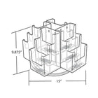 Azar Displays – Porte-brochures rotative à 12 pochettes avec 3 plis (252811)-Fabriqué en styrène cristal