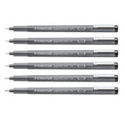 Staedtler - Feutres pigmentes noirs, paquet de 6-6 feutres pigmentes noirs