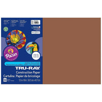 Papier de construction Pacon Tru-Ray, 12" x 18", brun chaud, 250 feuilles-Papier au sulfite épais de 76 lb, 100 % teint en cuve avec des fibres plus longues et plus résistantes.