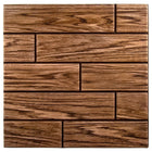 CTG Brands – Carreaux muraux « pelez et collez », grain de bois noyer 3D, 11,8 po x 11,8 po, beige, paq./6-Ensemble : livré dans une boîte de 6 feuillets de carreaux muraux en 3D de qualité supérieure, adaptés aux surfaces lisses et propres