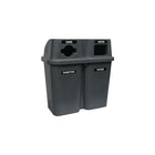 Techstar Plastics – Contenant de recyclage double Bullseye, 60 gallons, gris (565-GRANITE GREY)-Capacité de 60 gallons américains/2 x 114 L