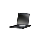 Aten Console ACL légère DEL à simple rail, 19 po-Interface/ports : KVM (SPHD-18), clavier (PS/2), clavier (USB, souris (PS/2), souris (USB, VGA, USB réseau (RJ-45))