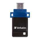 Verbatim - Clé double USB 3.2 Gen 1 Store ‘n' Go de 64 Go pour appareils USB-C - Bleu -Compatible avec Windows XP, Vista, Windows 7 et les versions ultérieures, Mac OS X 10.1 et les versions ultérieures, Linux Kernel 2.6 et les versions ultérieures
