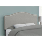 Monarch Specialties - 6013F Lit Double Tete De Lit - Tissus Gris-Dimensions du produit: 50,5 pouces H x 57,25 pouces L x 3 pouces P