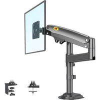 North Bayou H100 Support de Mouvement Complet pour un Seul Moniteur - 17 po-30 po - Noir-Bras plus large et plus long pour la plupart des moniteurs de 17 po à 30 po sur le marché, avec une capacité de charge de 4,4 à 26,4 lb (2 à 12 kg), conçu pour les ordinateurs de bureau profonds ou peu profonds, permet au spectateur de positionner son écran pour un maximum confort ergonomique pour soulager la fatigue des yeux, du cou et du dos lors du travail quotidien