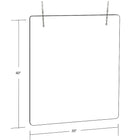 Azar Displays 30 "x 40" Clear Hanging Cashier Shield réglable - Sneeze Guard - Vertical / Horizontal - Paquet de 2-Matériel de montage inclus