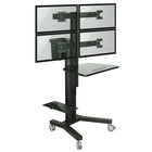 TygerClaw – Support mobile pour moniteur avec support pour PC, 42,9 x 19,7 x 69,3 (po), noir-Capacité maximale de 198 lb/90 kg