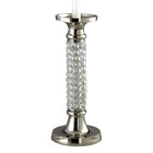 Elegance – Bougeoir pilier étincelant avec colonne effilée, 13 po-Ce bougeoir pilier avec colonne effilée de 13 po est fabriqué de cristaux et de métal au fini miroir.