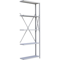 Metalware – Étagère enclenchable RK428, 5 tablettes, 36 x 24 x 100 po, gris pâle-Système de tablettes ajustables offrant un espace de rangement solide, mais économique qui convient à vos besoins