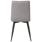 Cathay Importers Gris tissu chaise noir acier jambes, ensemble de 2-Taille du dossier: 17 "L x17.5" H