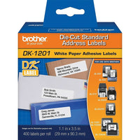Brother - Étiquettes papier standard DK1201 - 1 1/7 x 3 1/2 po-Étiquettes en papier prédécoupées blanches avec texte noir