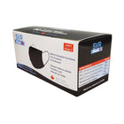 Globe - Masques de procédure de niveau 3 - noir - 40 boîtes de 50-Barre de nez réglable, construction 3 plis, filtre non tissé hypoallergénique, ils ne contiennent PAS de graphène, sont doux, confortables, résistants aux fluides et sans latex