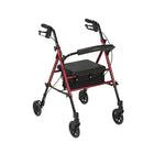 Drive Medical - Rollator à hauteur réglable avec roues de 6 po, rouge-Rouge, aluminium