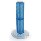 Azar Displays – Présentoir rotatif de comptoir à panneaux perforés sur 4 côtés, 24 x 4 x 4 (po), bleu translucide (700222-BLU)-Présentoir à panneaux perforés emboîtables sur 4 côtés et base rotative en plastique transparent de 14 1/2 pouces de diamètre