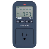 REED Instruments R5090 Compteur de puissance-Affiche 8 unités importantes de mesure (tension, courant, watts, fréquence, facteur de puissance, énergie utilisée (kWh), coût total et temps écoulé)