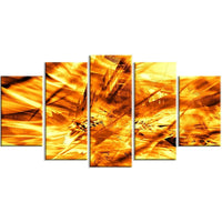 Designart – Impression moderne sur toile, tempête de sable jaune, 5 panneaux (PT3080-373)-Impression