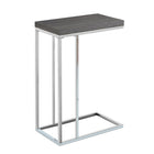 Monarch Specialties - 3228 Table D'Appoint - Gris Et Metal Chrome-Fait en panneau de particules gris et en métal chromé