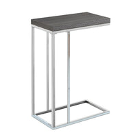 Monarch Specialties - 3228 Table D'Appoint - Gris Et Metal Chrome-Fait en panneau de particules gris et en métal chromé