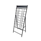 FuTECH - Porte-brochures avec 16 pochettes - 20,5 l x 52,5 H - Noir-Détenteurs de littérature