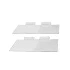 Eddie's - Tablette plate pour cloison à lamelles - 6 po de profondeur x 12 po de longueur - Transparente - 12/paquet-Clair