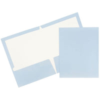 JAM PaperMD – Chemises de présentation lustrées avec 2 pochettes, bleu poudre, 50/paquet (31225346c)-Bleu